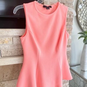 Neon coral peplum top 4/6